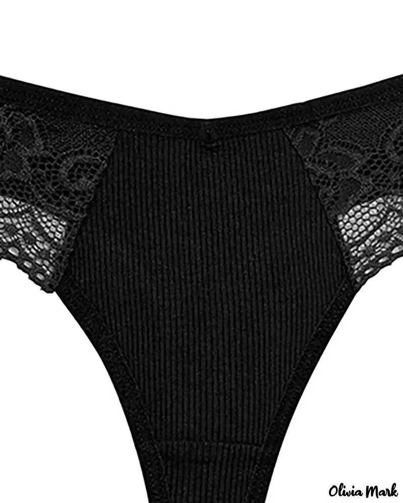 Olivia Mark Comfortable and breathable thong panties low rise