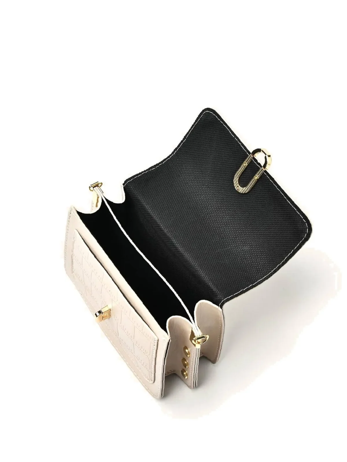 Olivia Mark Metal Lock Croc Embossed Crossbody Bag Women Crossbody